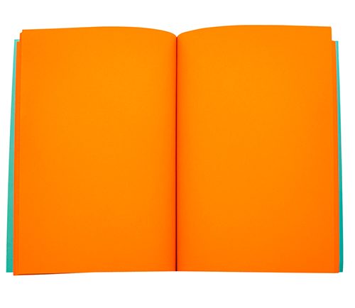Sidey Spidey notebook, inside orange pages